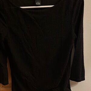 Black Sparkle 3/4 Sleeve Top